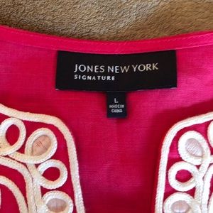 Jones New York Hot pink Tunic top Large NWT